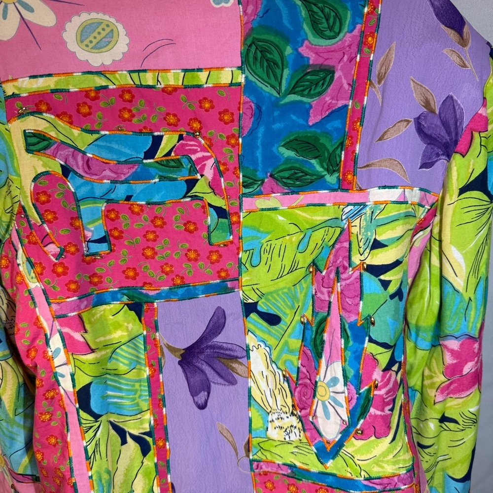 Sandy Starkman Patchwork Art Jacket Embellished B… - image 7